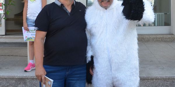 Panneau photos "Bienvenue à Sarralbe sur télé cigogne"