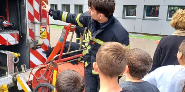 Exercice d'incendie au groupe scolaire Schuman
