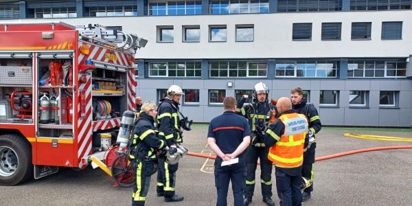 Exercice d'incendie au groupe scolaire Schuman