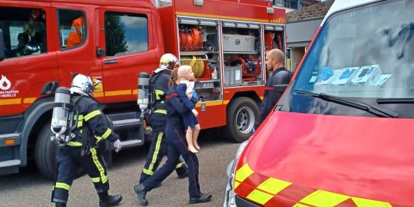 Exercice d'incendie au groupe scolaire Schuman