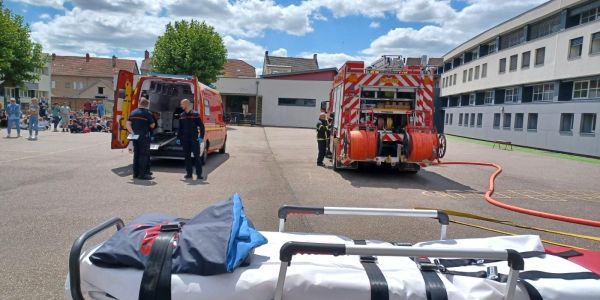 Exercice d'incendie au groupe scolaire Schuman