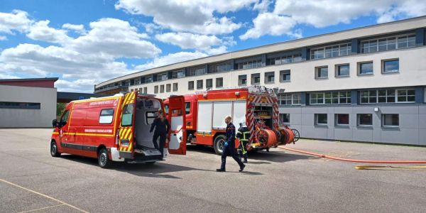 Exercice d'incendie au groupe scolaire Schuman