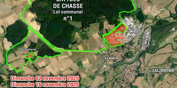 ATTENTION BATTUES DE CHASSE - Lot N°1