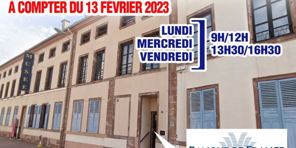 INFO CHANGEMENT D'HORAIRES : Banque de France Sarreguemines INFO CHANGEMENT D'HORAIRES : Banque de France Sarreguemines