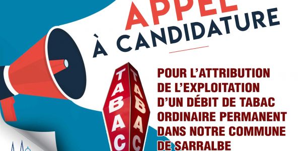 Appel à candidatures pour l’attribution de l’exploitation d’un débit de tabac Appel à candidatures pour l’attribution de l’exploitation d’un débit de tabac