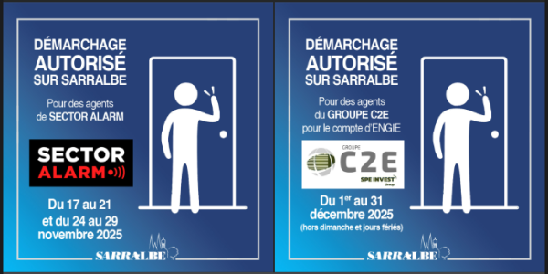 AVIS AUX HABITANTS - DÉMARCHAGES AUTORISÉS