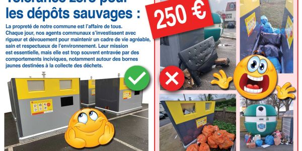 TOLÉRANCE ZÉRO FACE AUX DÉPÔTS SAUVAGES