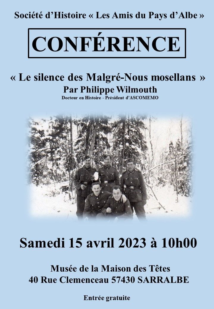 Conférence  "Le silence des Malgré-Nous Mosellans"