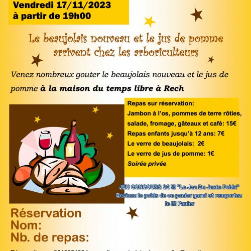 Soirée Beaujolais Nouveau et Jus de pomme