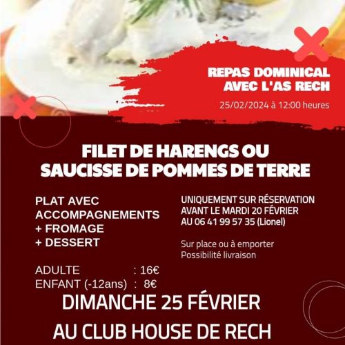 Repas dominical avec l'AS Rech