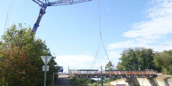 Un nouveau tablier pour le pont sur l’Albe entre Sarralbe et Rech