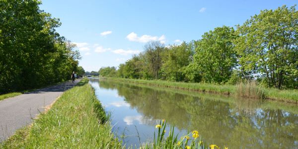 Canal de la Sarre avec la halte fluviale